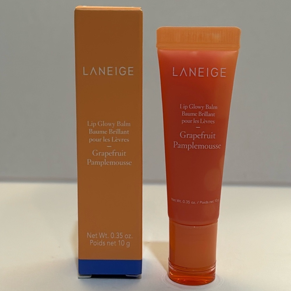 LANEIGE LIP GLOWY BALM In GRAPEFRUIT Full Size 0.35 Oz. NEW IN BOX! - Picture 2 of 11